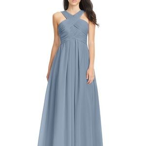 Azazie Kaleigh gown in dusty blue